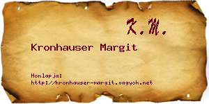 Kronhauser Margit névjegykártya