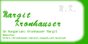 margit kronhauser business card